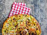 Tarte poireaux, chèvre et lardons