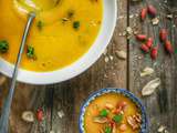 Velouté de carottes et patates douces, cacahuètes grillées