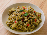 Riz sauté au curry vert – Khao Phat Gaeng Kiew Wan