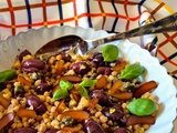 Fregola à la poutargue, olives et câpres