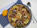 Linguine au citron (beaucoup), ail et anchois