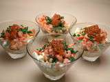 Verrines aux crevettes et cottage cheese