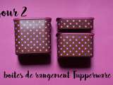 Jour 2 : Boites de rangement Tupperware