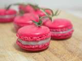 Macarons chocolat blanc, fruits rouges et basilic