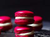 Macarons vanille et cerises