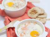 Oeufs cocotte saumon et gorgonzola