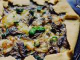 Tarte rustique aux champignons, oignons et morbier