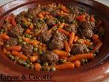 Tagine de Boulettes de Viande petits pois et carottes