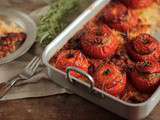 Tomates Farcies au Veau, Herbes & Riz