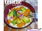 Ceviche de lieu noir au leche de tigre, patate douce, avocat et fruit de la passion