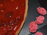 Tarte aux pralines roses