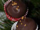 Boules de noël et tarte façon tête de chocolat