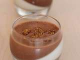 #Food. Mousse aux deux chocolats sur panna cotta chocolat blanc et éclats de nougatine