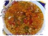 Potage de poulet aux petit légumes,ses petites pates