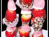 Sucettes de fraise et chocolats