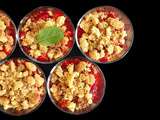 Trio fraises menthe et citron en crumble