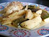 Filets de poulet, légumes croquants à la sauce coco-curry