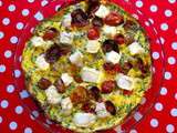 Frittata aux tomates fraîches, tomates rôties, tome de chèvre et herbes