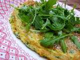 Omelette aux herbes, parmesan et roquette