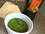 {Pesto alla genovese} + {pesto roquette et noix}