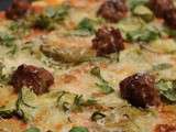 Pizza boulette courgette