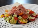 Tartare de boeuf et ses petits légumes