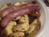 Chipolatas à la vapeur et ses pommes de terre aux herbes