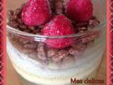 Mousse de citron vert coco pops et framboises