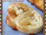 Palmiers feuilletés à la cassonade et aux copeaux de chocolat blanc