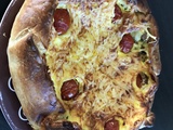 Quiche à l'origan, lardons, tomates cerises et emmental