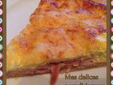 Quiche à la mortadelle, pancetta et bria savarin