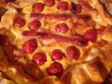 Quiche aux tomates cerises, knackies,curcuma et emmental