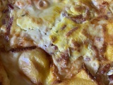 Tarte parmentière aux lardons, romarin, raclette sans croûte curcuma