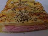 Tresse feuilletée jambon et emmental