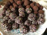 Truffes au chocolat noir et au rhum enrobage vermicelles colorés