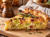 Quiche aux poireaux et lardons : la recette reconfortante