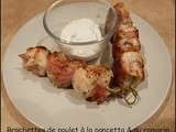 Brochettes de poulet au romarin & à la pancetta