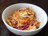 Coleslaw asiatique (chou rouge, blanc & de Bruxelles, carotte)