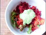 Salade de betteraves rouges, carotte & roquette