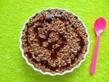 Bowl-porridge-cake  hyperprotéiné au chocolat et riz soufflé (diététique, végétarien, sans oeuf-beurre-sucre, riche en fibres)