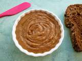 Tartinade crue végétalienne caroube-cacao-konjac à 20kcal (diététique, hypocalorique, sans gluten-sucre-beurre, riche en fibres)