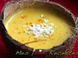 Potage potiron, curry, coco, gingembre