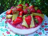 Mousse de Cheesecake Fraise, Rhubarbe, Gingembre