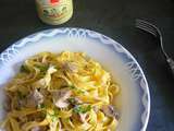 Tagliatelles à la Moutarde de Meaux Pommery, Crème et Champignons de Paris