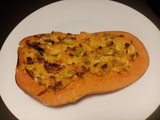 Butternut farci aux poireaux et aux champignons