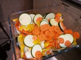 Carottes courgettes poivrons au four