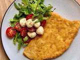 Escalope milanaise, salade caprese