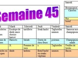 Idées repas, planning menus semaine 45