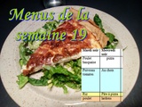 Menus de la semaine 19, planning idées repas