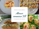 Menus semaine 39 (planning, idées repas)